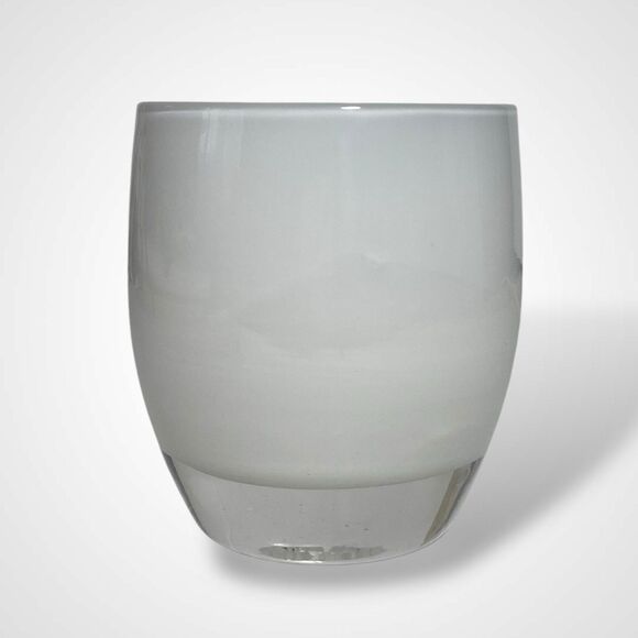 Glassybaby Cherish Votive Candle Holder White Hand Blown Glass Pre Triskelion - Picture 1 of 9